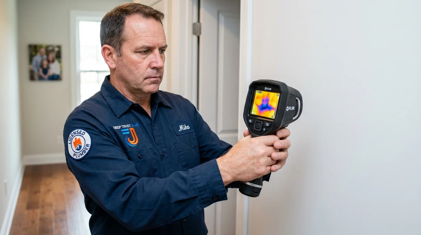 Thermal imaging leak detection by Johns Plumbing LLC in Hardwick